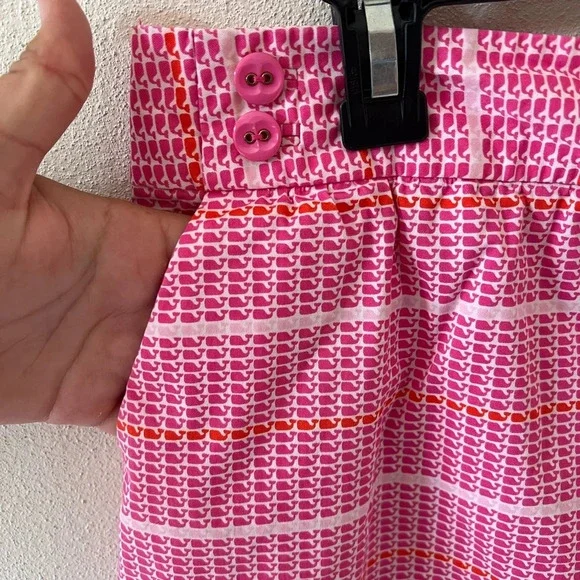 Vineyard Vines Pink Whale Striped Mini Skirt Size 6 - Picture 3 of 6